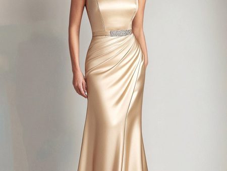 Champagne Off the Shoulder Mermaid Long Mother of the Bride Dress Hot on Sale