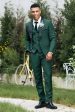 Dark Green Shawl Lapel 3-Pieces Slim Fit Men s Suits For Cheap