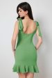 Green Short Bodycon Party Dress with Ruffles Discount