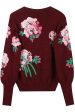 Ayla Light Blue Sweater with Flowers Online Sale