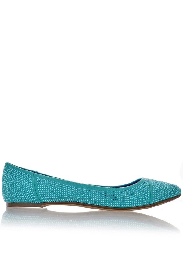 BLINK AUGUSTA Teal Studded Ballerinas Online Hot Sale