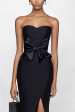 Strapless Mermaid Black Long Celebrity Dress with Slit Online