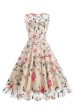 Apricot Elegant Floral Embroidered Sleeveless Midi Vintage Dress Supply