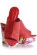 FRANCESCO MILANO PRIMAVERA Red Floral Sandals For Cheap