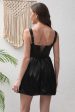 Black A-Line Satin Mini Party Dress Supply