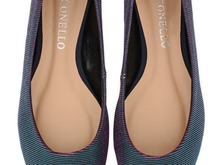 CECCONELLO LEELA Lurex Petrol Holographic Ballerinas For Discount