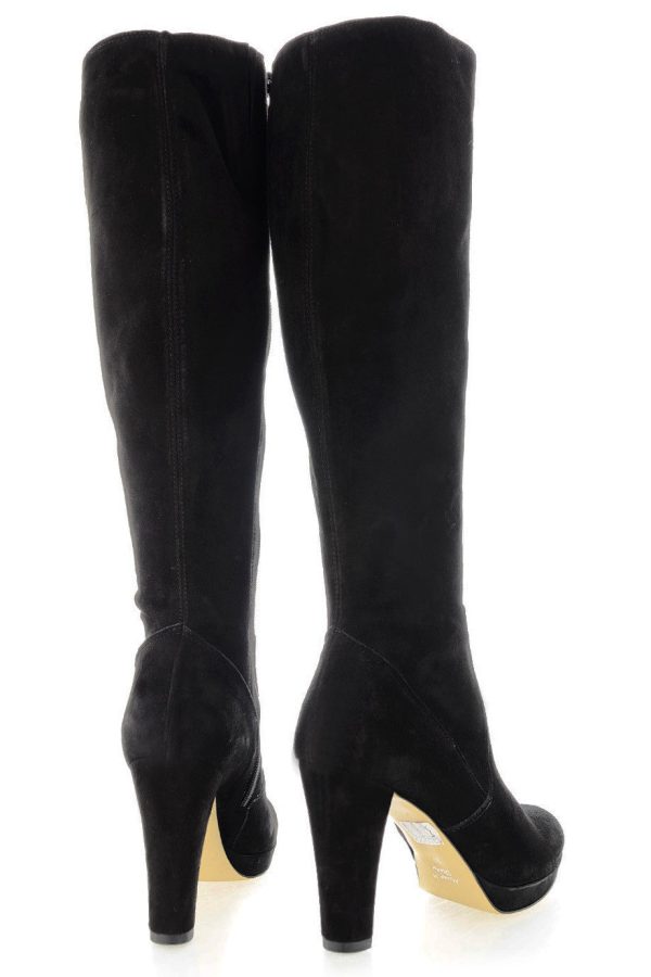 BARBARA BUCCI CHIARA Black Suede Boots Online Hot Sale