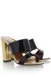 AMY Black Gold Mules Fashion