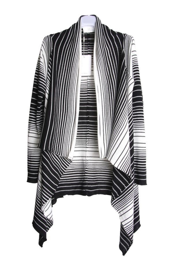 CLUBE BOSSA STRIPPED Black & White Cardigan For Discount