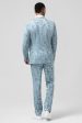 Light Blue Notched Lapel 2 Piece Jacquard Men s Prom Suits Online Sale