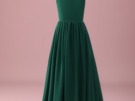 Dark Green A Line Ruched Spaghetti Straps Junior Bridesmaid Dress Sale