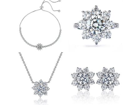 Silver Glitter 4 Pieces Jewelry Set Cheap