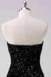 Sparkly Black A-Line Strapless Sequins Short Homecoming Dress Fashion