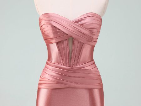 Copper Bodycon Sweetheart Satin Corset Short Homecoming Dress Online now