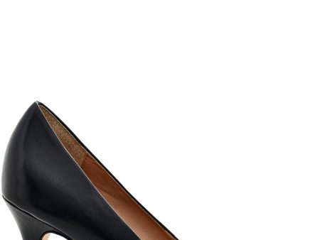 ALDITH Waxy Black Leather Pumps Discount