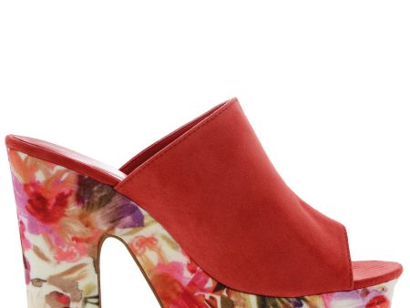 FRANCESCO MILANO PRIMAVERA Red Floral Sandals For Cheap