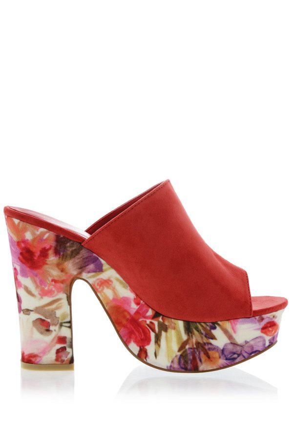 FRANCESCO MILANO PRIMAVERA Red Floral Sandals For Cheap