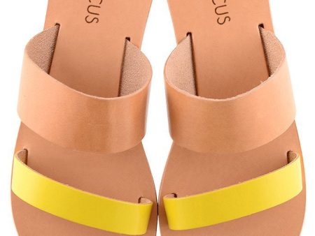 Helena Beige Yellow Leather Sandals Hot on Sale