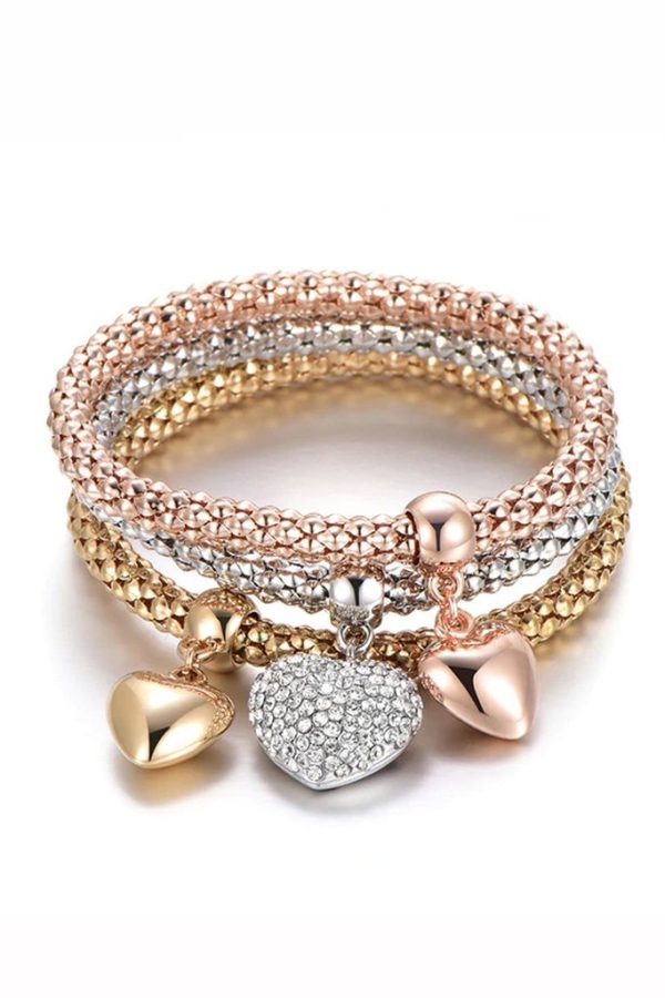 My Heart Bracelets Set in Gold Silver and Rose Gold Hot on Sale