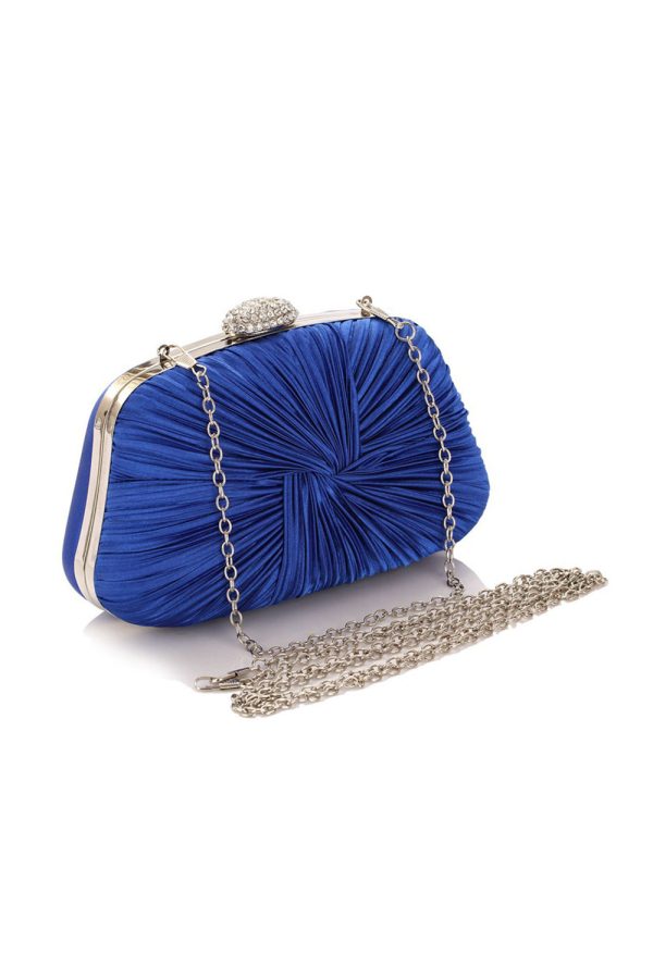 Luxury Royal Blue Pleated Handbag on Sale