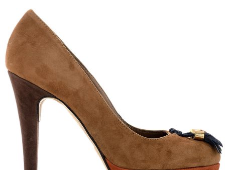 BARBARA BUCCI MAIRA Brown Suede Pumps Online Sale