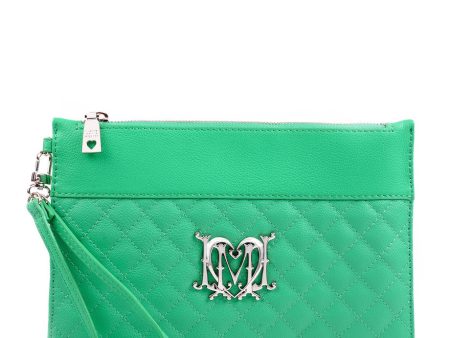 MONOGRAM Mint Quilted Clutch For Cheap