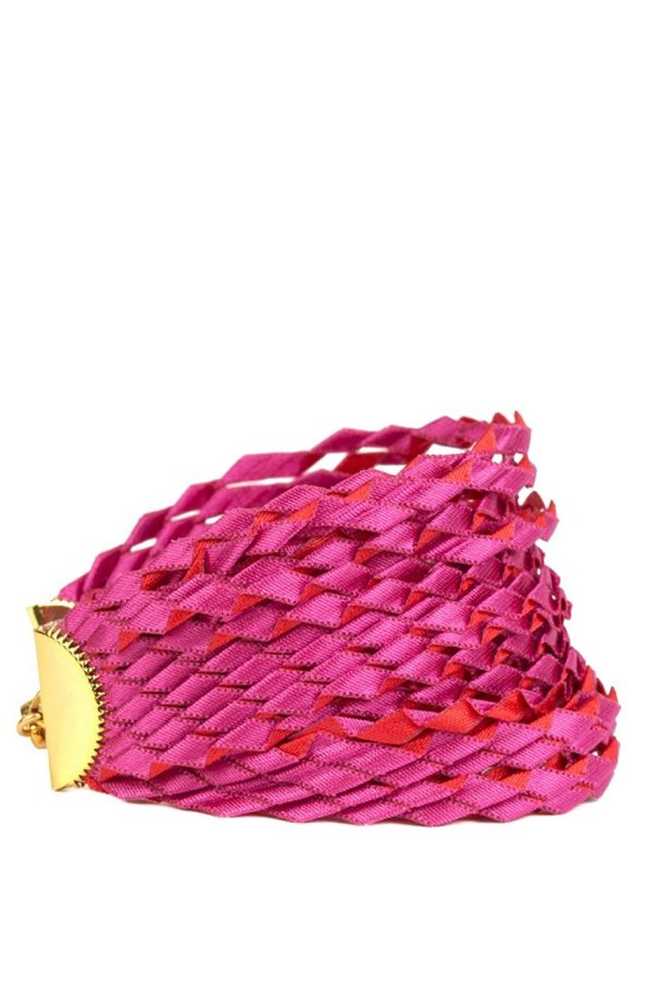 Zig Zag Fuchsia Silk Bracelet Online