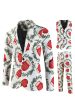 White Christmas Gloves Printed 3 Pieces Men s Suits Online Hot Sale