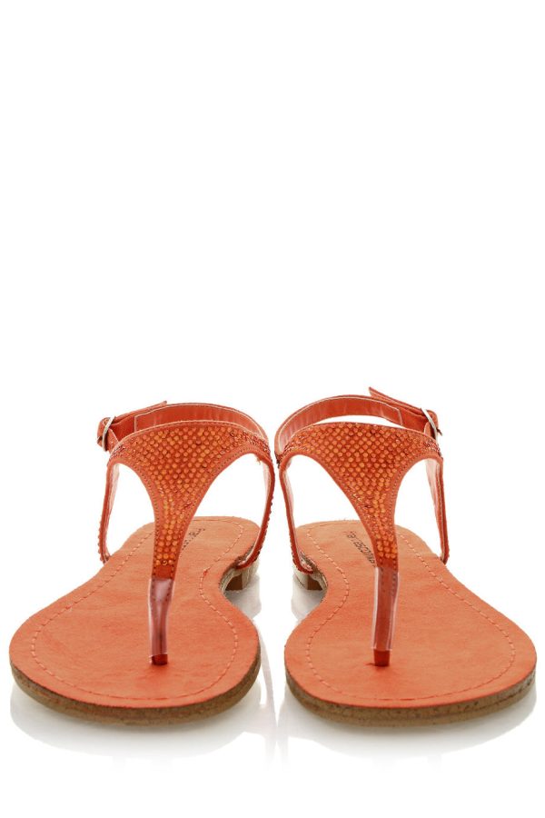 FRANCESCO MILANO ARETHA Orange Crystal Sandals For Discount