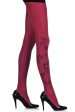 BIRD Wine Red Printed Tights For Cheap