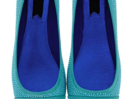 BLINK AUGUSTA Teal Studded Ballerinas Online Hot Sale