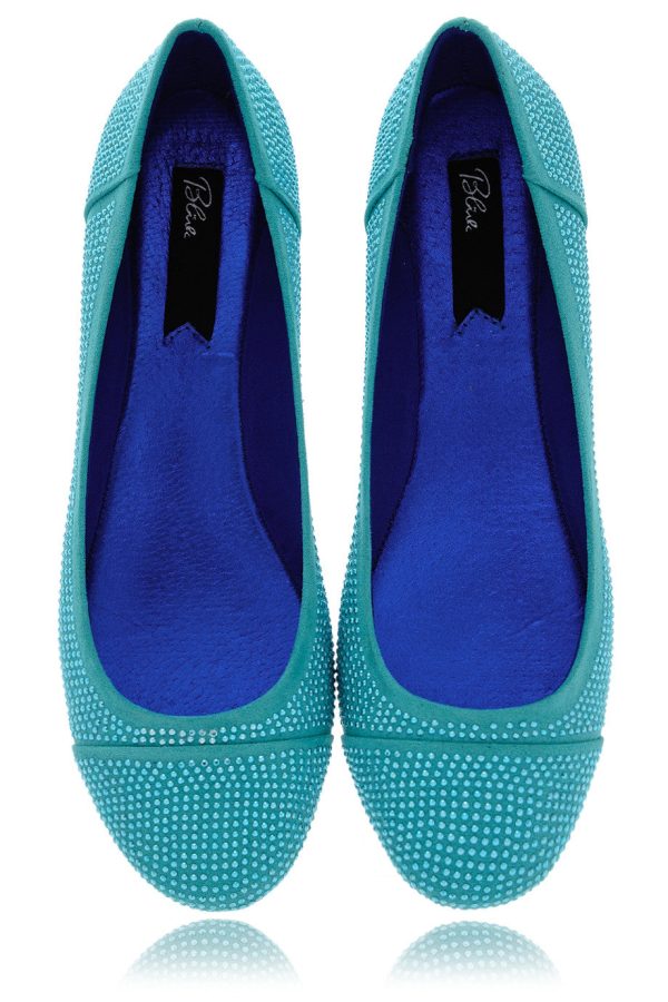 BLINK AUGUSTA Teal Studded Ballerinas Online Hot Sale