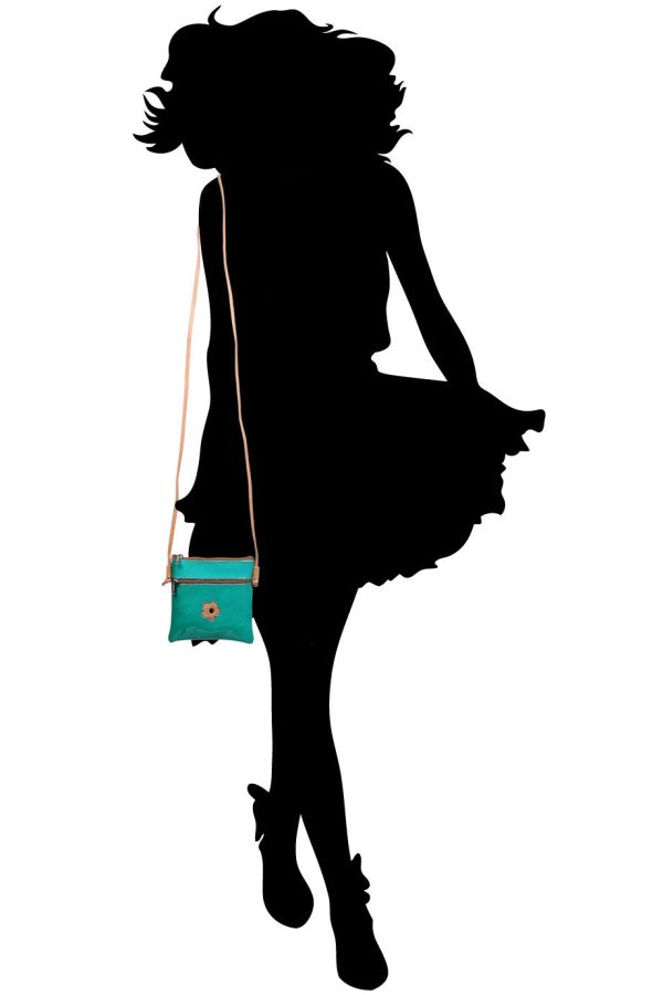 FERCHI MINI DAISY Green Patent Crossbody Bag Hot on Sale