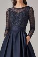 Sparkly Navy Beaded A Line Long Sleeves Mother Of the Bride Dress with Lace Supply