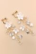 Fairy White Ceramic Flower Bridal Ear Clips For Cheap