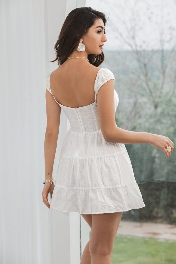 Simple White A-Line Short Graduation Dress Online