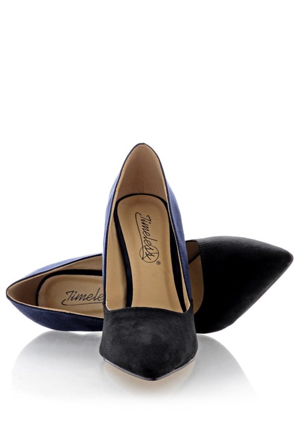 AUBREY Navy Black Suede Pumps Online Sale