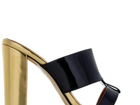 AMY Black Gold Mules Fashion