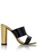 AMY Black Gold Mules Fashion