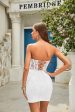 Bodycon Sweetheart Cute White Short Graduation Dress with Appliques Fashion