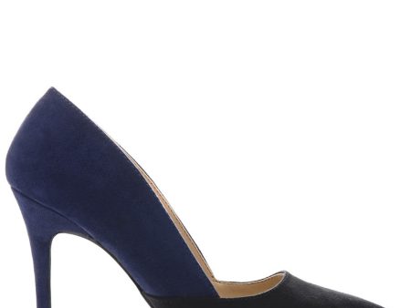 AUBREY Navy Black Suede Pumps Online Sale