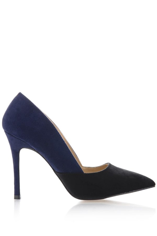 AUBREY Navy Black Suede Pumps Online Sale