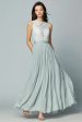 Dusty Sage Lace Chiffon A Line Bridesmaid Dress Online Sale