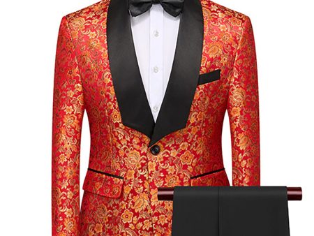 Orange Shawl Lapel 2 Piece Men s Prom Suits Fashion