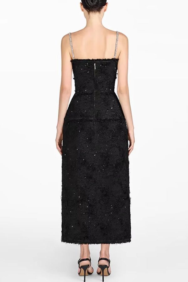 Zardena Black Crystal Embellished Dress Hot on Sale