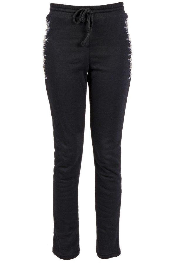 STARLE Black Embellished Joggers Online