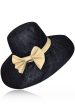 Alondra Black Wide Handmade Madagascar Hat Cheap