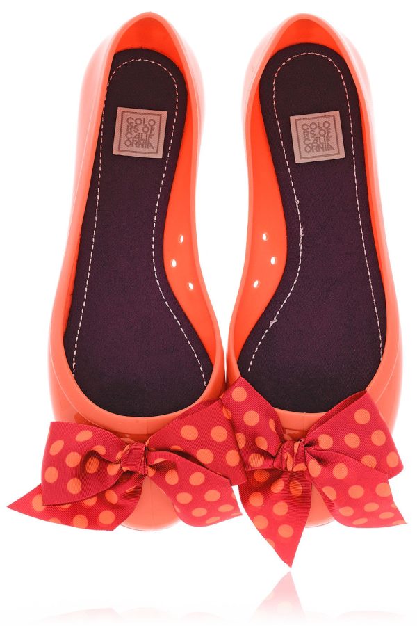 COLORS OF CALIFORNIA CHIC IN THE CITY Coral Dot Ballerinas Online