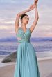 Grey Green A-Line Sequins Chiffon Bridesmaid Dress Hot on Sale