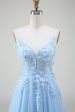 A-Line Light Blue Prom Dress with Appliques Online now